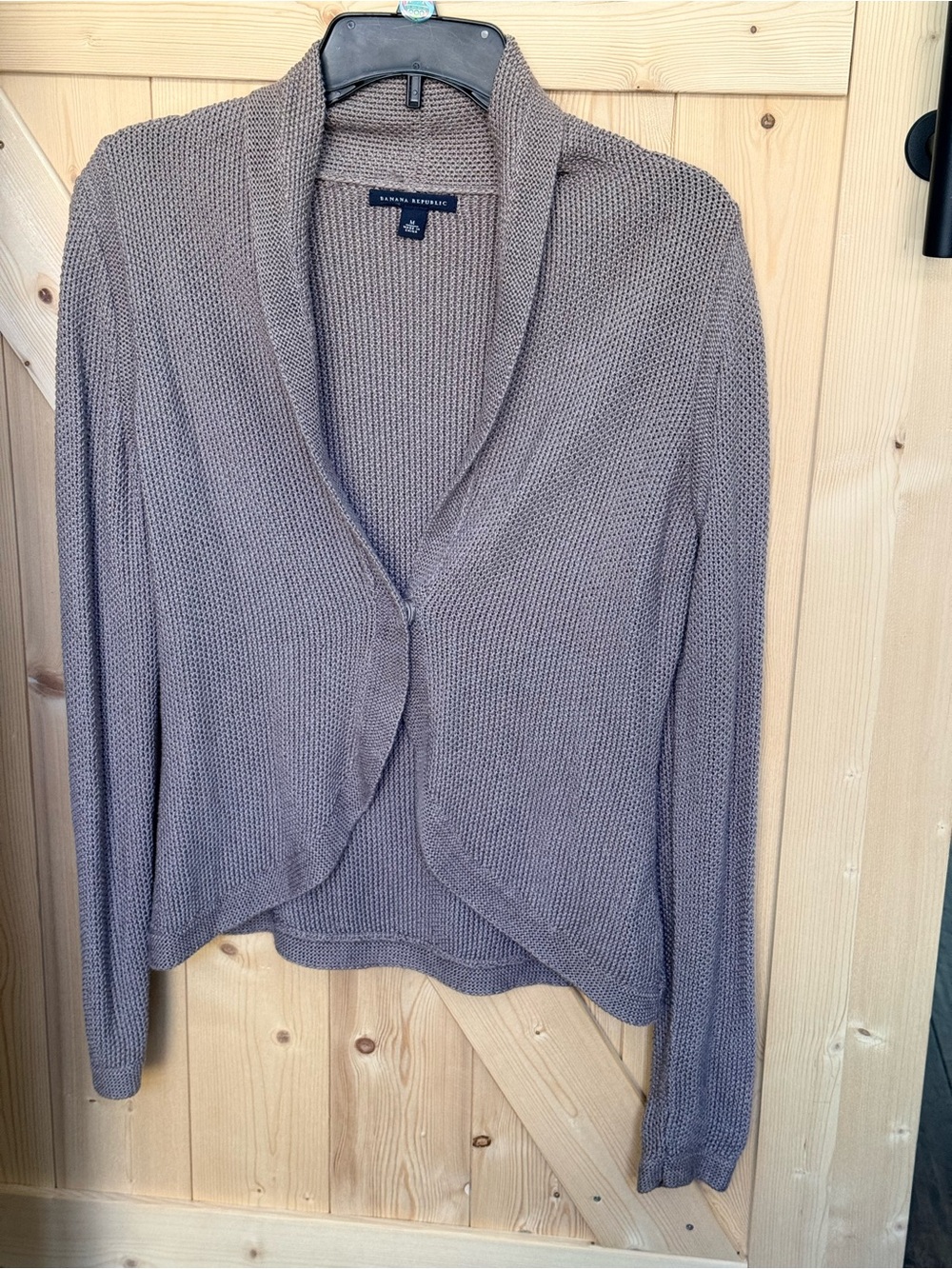 Banana Republic Taupe Open-Front Draped Cardigan